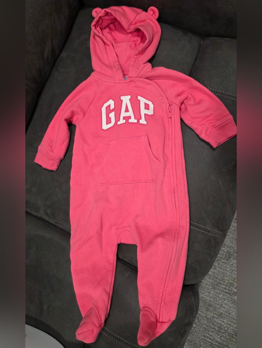 GAP Coral Hooded Fleece Baby One-Piece